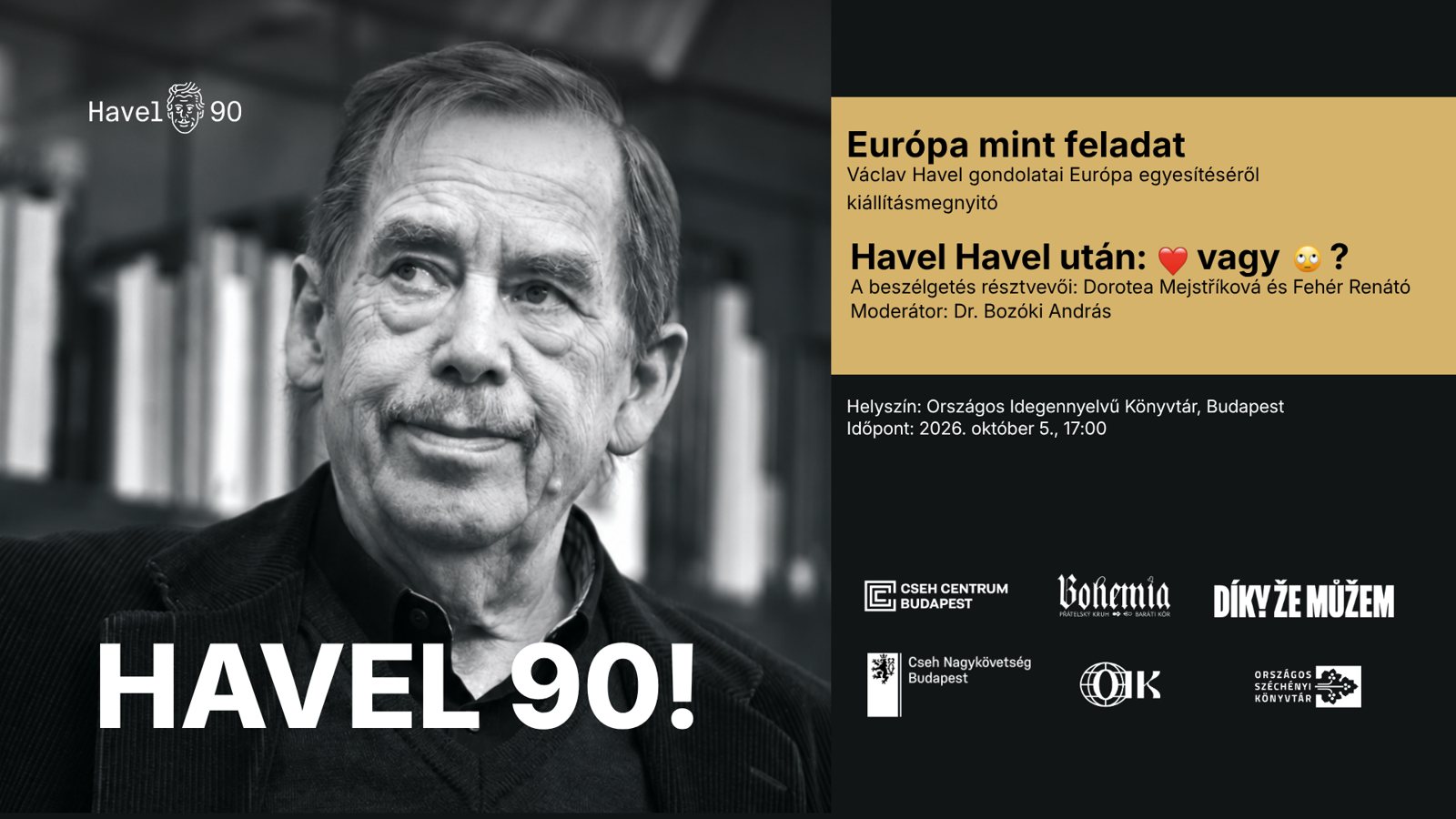Havel 90! – plakát akce v Budapešti